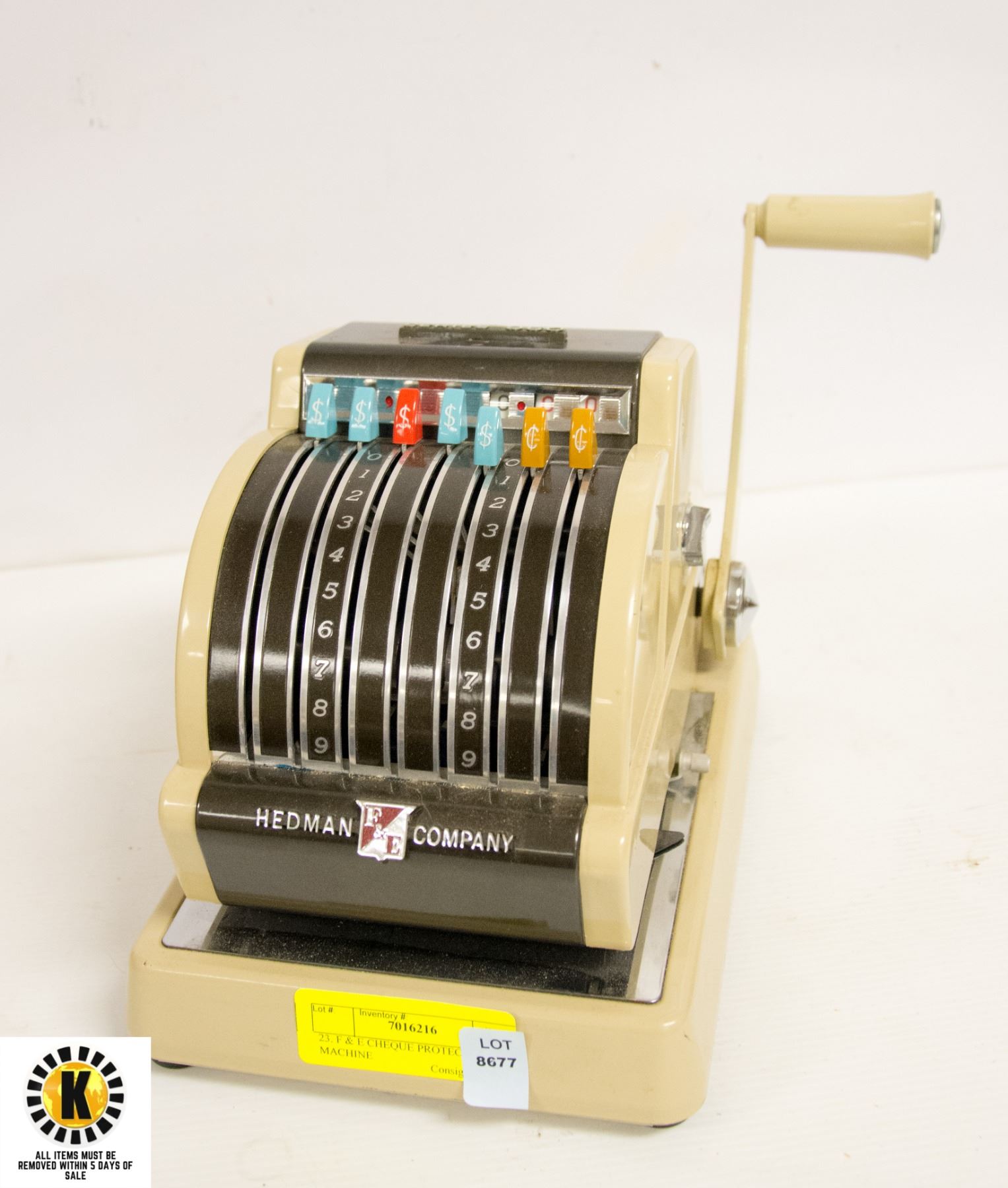 Cheque Protector 23. F & E CHEQUE PROTECTOR MACHINE
