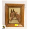 Image 1 : HAND CARVED IN FRAME "SECRETERIET" HORSE 3D HEAD