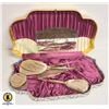Image 1 : VINTAGE 6 PIECE DRESSER SET W/ TRAVEL CASE