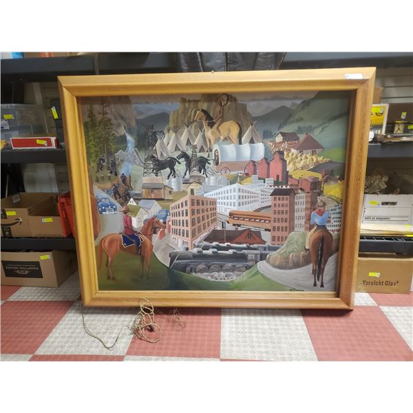 FOLK ART PAINTING 54" X 67" CIRCA 1930S