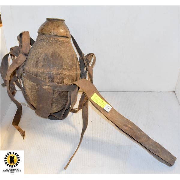 ANTIQUE AFRICAN GOURD CONTAINER