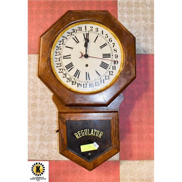 ANTIQUE RAILWAY STATION CLOCK AS IS