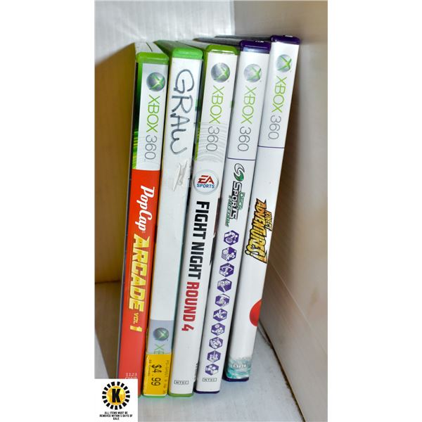 LOT OF 5 XBOX 360 GAMES