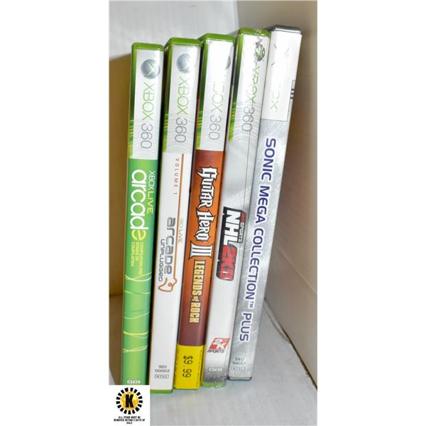 LOT OF 5 XBOX 360 GAMES