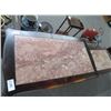 Image 2 : Marble Inlay Carved Mahogany 6 Pc. Table Set