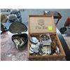 Image 1 : Cigar Box Silver Plate Heart Box w/Fashion Jewelry
