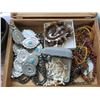 Image 2 : Cigar Box Silver Plate Heart Box w/Fashion Jewelry