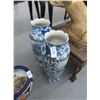 Image 1 : 2-Blue Oriental Painted Vases - 2 X $