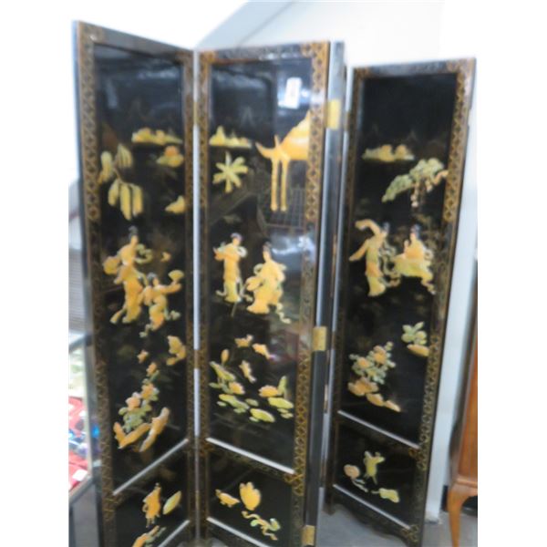 Oriental Carved Mother of Pearl Privacy Screen