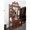 Image 1 : Mahogany Carved Mirrored Hall Stand
