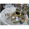 Image 2 : Lot of Planter Jars & Brass Candle Holder
