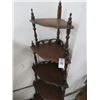 Image 2 : 2-Mahogany 5 Shelf Corner Shelf - 55" - 2 X $