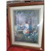Image 2 : 2-Framed Children & Angel Garden Bench Print - 2 X $