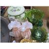 Image 2 : Lot of Art Glass Shoes, German Gold Tea Set, Asst. Vases & Décor