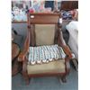 Image 1 : Mahogany Trim Beige Cushion Rocking Chair