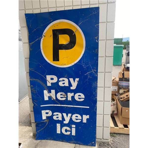 Pay here sign