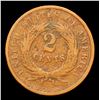 Image 3 : 1864 Large Motto Two Cent Piece 2c Grades f+