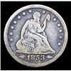 Image 2 : 1853 arrow & rays Seated Liberty Quarter 25c Grades vf+