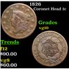 Image 1 : 1826 Coronet Head Large Cent 1c Grades vg+