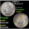 Image 1 : 1885-o Morgan Dollar $1 Grades Choice+ Unc