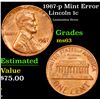 Image 1 : 1967-p Lincoln Cent Mint Error 1c Grades Select Unc