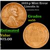 Image 1 : 1933-p Lincoln Cent Mint Error 1c Grades Choice AU