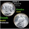 Image 1 : 1926-s Peace Dollar $1 Grades Choice Unc