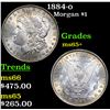 Image 1 : 1884-o Morgan Dollar $1 Grades GEM+ Unc