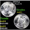 Image 1 : 1923-p Peace Dollar $1 Grades Select+ Unc
