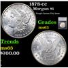 Image 1 : 1878-cc Morgan Dollar $1 Graded ms63 By SEGS