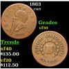 Image 1 : 1863 Civil War Token 1c Grades vf++