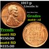 Image 1 : 1917-p Lincoln Cent 1c Grades Choice+ Unc RD
