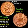 Image 1 : 1900 Indian Cent 1c Grades GEM+ Unc RB