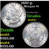 Image 1 : 1887-p Morgan Dollar $1 Grades Choice+ Unc