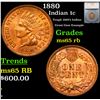 Image 1 : 1880 Indian Cent 1c Graded ms65 rb By SEGS