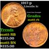 Image 1 : 1917-p Lincoln Cent 1c Grades GEM Unc RB