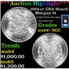 Image 1 : ***Auction Highlight*** NGC 1884-cc Morgan Dollar GSA Hoard $1 Graded ms64+ By NGC (fc)