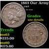Image 1 : 1863 Our Army Civil War Token 1c Grades Unc Details