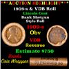Image 1 : Lincoln Wheat cent 1c orig roll, 1909-s end, VDB other end