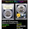 Image 1 : ***Auction Highlight*** 1989-d Congress Modern Commem Half Dollar 50c Graded ms70, Perfection By USC