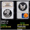 Image 1 : Proof NGC 2001-w Silver Eagle Dollar $1 Graded pr69 DCAM By NGC