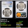 Image 1 : NGC 1902-o Morgan Dollar $1 Graded brilliant unc By NGC