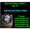 Full Roll Proof Bi-Centennial Gem 1976-s Eisenhower 'Ike' Dollars. 20 Coins total.