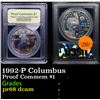 Image 1 : Proof 1992-P Columbus Modern Commem Dollar $1 Graded GEM++ Proof Deep Cameo By USCG