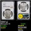 Image 1 : NGC 1887-p Morgan Dollar $1 Graded ms63 By NGC