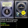 Image 1 : Proof 1989-S Congress Modern Commem Half Dollar 50c Graded GEM++ Proof Deep Cameo By USCG