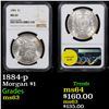 Image 1 : NGC 1884-p Morgan Dollar $1 Graded ms63 By NGC