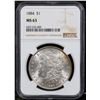 Image 2 : NGC 1884-p Morgan Dollar $1 Graded ms63 By NGC