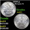 Image 1 : 1898-p Morgan Dollar $1 Grades Select+ Unc