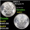 Image 1 : 1883-o Morgan Dollar $1 Grades Choice+ Unc